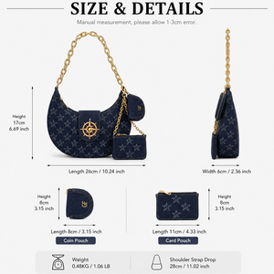 Women Crescent Crossbody Bag PU Leather Shoulder <b>Handbag</b> Chain Strap Half Moon Purse with Small Pouch Casual Daily Fashion Bag - Product Image 5