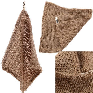 Serviette de toilette exfoliante en jute naturelle avec logo personnalisé, sac à savon en sisal et <span class=keywords><strong>chanvre</strong></span>, pour le corps et le bain - Product Image 1