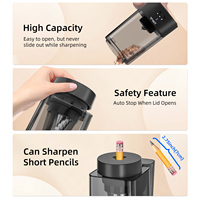 Taille-crayon entièrement automatique de grand calibre avec porte-stylo, arrêt automatique, alimentation et éjection automatiques, adapté aux fournitures scolaires des étudiants