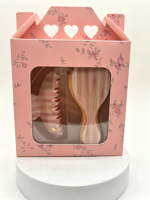Ensemble de pinces à cheveux, brosse et chouchou en acétate personnalisables avec logo et couleur, respectueux de l'environnement, emballage cadeau haut de gamme pour filles