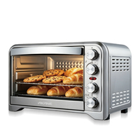 Four Électrique AKANE A.81061 2000W 48L avec Contrôle de Température, Rôtissoire, Porte Vitrée et Minuteur pour Cuisson Domestique