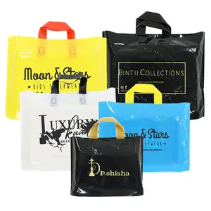 Sac de Shopping en plastique avec poignée, personnalisation, Logo personnalisable, sacs de shopping, vente en gros, unités