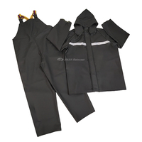 Fischer-Wetterfester Langlebiger Kapuzen-Regenmantel Outdoor Wasserdichte Winddichte Verstärkte PVC-Regenkleidung Jacke Latzhose