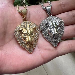 Yunnique – collier avec pendentif tête de Lion Hip Hop, en acier inoxydable, serti de zircone cubique, bijoux cadeau pour hommes - Product Image 5