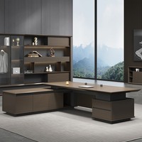 Meubles de bureau modulaires en bois de style italien moderne, éclairage LED, fonctionnels, haut de gamme, luxe, bureau de direction, léger
