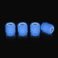 OEM 4pcs bouchons pour mamelon de pneu de voiture, tige de Valve d'air, coloré bleu lumineux Style ABS, tige de roue, accessoires de moto