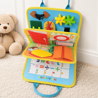 Tableau d'activités portable en feutre pour tout-petits, tableau d'apprentissage Montessori, jouets sensoriels pour les voyages en avion, en voiture, en road trip