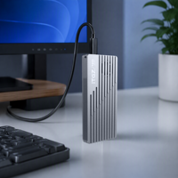 علبة خارجية ذكية للقرص الصلب من الألومنيوم مع مروحة تحكم في درجة الحرارة، متوافقة مع USB4 بسرعة 40 جيجابت في الثانية، مناسبة لـ M.2 NVMe SSD، طراز ASM2464PD.