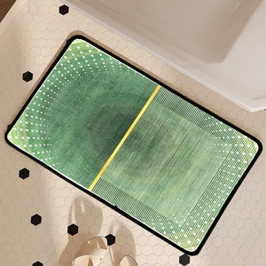 Alfombra de entrada de lana de Cachemira de imitación de estilo cremoso, alfombrilla de puerta plateada decorativa absorbente de agua para baño, decoración de ducha para el hogar - Product Image 4