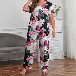 Nueva camiseta informal con estampado de grasa para <span class=keywords><strong>mujer</strong></span> de otoño e <span class=keywords><strong>invierno</strong></span>, Top y pantalones, ropa para el hogar, Conjunto de <span class=keywords><strong>pijama</strong></span> de talla grande para <span class=keywords><strong>mujer</strong></span> - Product Image 6