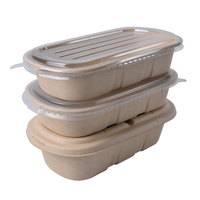 Senang01 Jetable 700ml 850ml 1000ml Pâte à Papier Bagasse Biodégradable Déjeuner Boîte de Canne à Sucre