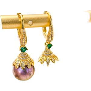 Accesorios de Plata S925 para DIY con Perlas, Cuentas Redondas de 10-13 mm, Modelo 21248, Soporte Hueco para Pendientes con Cuentas Redondas de 10-13 mm - Product Image 5