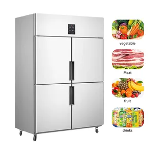 Refrigerador vertical comercial para la Industria de Hoteles, refrigerador de cuatro puertas, 4 puertas, de acero inoxidable