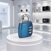Cadenas à combinaison SAMHOO bleu métallisé scintillant à 3 chiffres en alliage de zinc, petit cadenas pour casier, boîte à outils, tiroir
