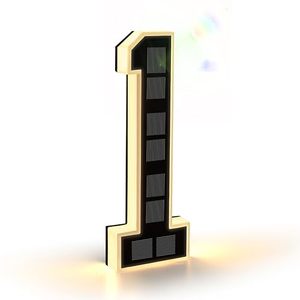 Numeri Civici Luminosi a Energia Solare da 9 Pollici per Esterni, Insegne LED Impermeabili per Indirizzi, Grandi e Personalizzabili - Product Image 1