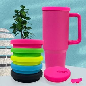 Couvercle de tasse en silicone personnalisé avec logo promotionnel pour design, 40 oz, écologique, qualité alimentaire, anti-fuite, diamètre 9,3 cm, pour articles promotionnels - Product Image 4