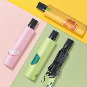 Paraguas Manual de 3 Pliegues con Estampado de Frutas, Protección UV y Resistente a la Lluvia, Estructura de Hierro, Venta Directa de Fábrica - Product Image 4