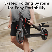 Trottinette électrique pliable pour adultes, moteur 650W, vitesse maximale 25 km/h, batterie 36V, résistance à l'eau IP54, pour les trajets courts