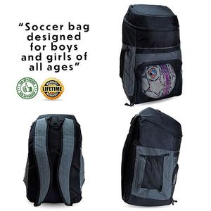 Sacs de football avec porte-ballon, utilisables comme sac à dos de basketball, de volley-ball ou de football, compartiments séparés pour chaussures et poches - Product Image 5