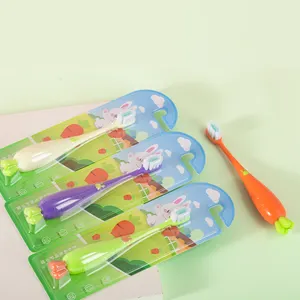 Custom Wholesale Cartoon Carrot Handle with Soft Bristle Toothbrush for Kids