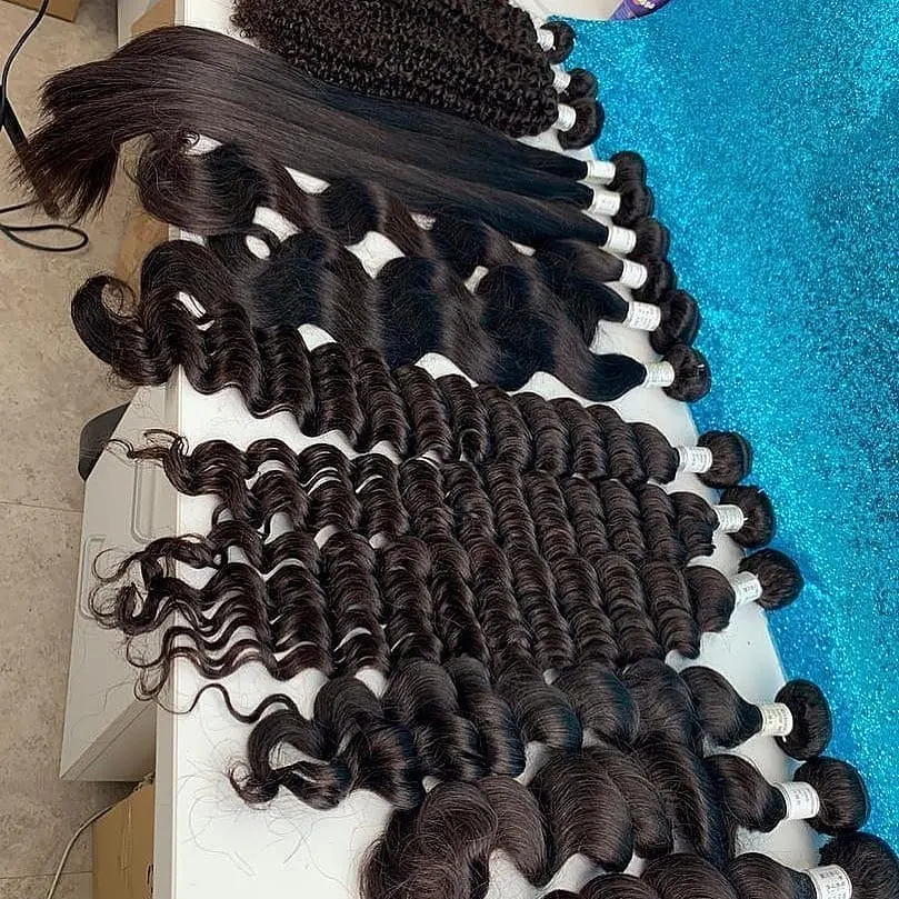 Frete rápido de boa qualidade, preço de atacado 100 cabelo humano peruca malaio cabelo liso 4 pacotes com renda frontal