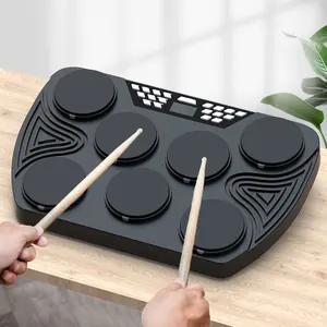 Tambor eletrônico conjunto de música jogo, kit de percussão mesa prática tambor 7 almofada