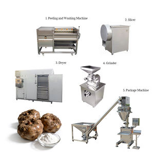 Ligne de production automatique de poudre de konjac Éplucheur de konjac Trancheuse Machine de séchage Ligne de production de poudre de konjac déshydratée - Product Image 3
