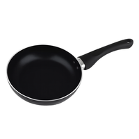 Cuisinière à gaz antiadhésive de 2.0mm d'épaisseur en aluminium étiré de 18x4cm Poêle à frire traditionnelle de 1 à 2 litres en métal et en verre