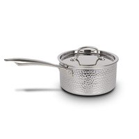 Ensemble de casseroles de haute qualité en acier inoxydable à motif martelé moderne, 8 pièces, fond antiadhésif pour cuisinière à induction, avec couvercle en verre
