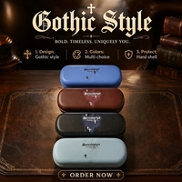 Étui de rangement portable antichoc en PU rigide pour lunettes, motif croix gothique dégradée, anti-rayures, idéal pour les voyages, vente en gros sur mesure