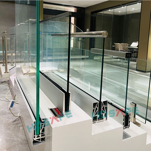 유리 난간 발코니 야외 유리 난간 난간 피팅 알루미늄 U 채널 난간 울타리 클램프 데크 계단 유리 난간 - Product Image 5