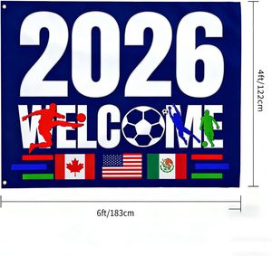 ธง<span class=keywords><strong>ฟุตบอล</strong></span>สหรัฐอเมริกา แคนาดา เม็กซิโก 2026 สำหรับชมการแข่งขัน ของขวัญสำหรับแฟน<span class=keywords><strong>ฟุตบอล</strong></span> ตกแต่งห้องนั่งเล่นและคลับ - Product Image 2