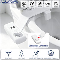 Accessoire de bidet pour toilettes, eau froide, non électrique, autonettoyant, double buse, ultra-plat, écologique, pour salle de bain