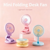 Kipas Meja Mini USB Lipat Baru untuk Rumah, Luar Ruangan, Berkemah, Kipas Pengisi Daya, Lampu Malam Kecil, Kipas Meja