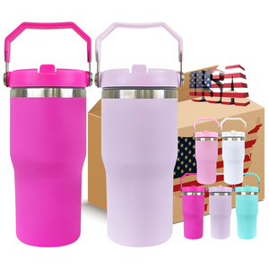 30oz Stainless Steel Double Wall Vacuum Insulated Tumbler with Handle and Lid Leak-Proof Travel Mug with Straw - Product Image 5