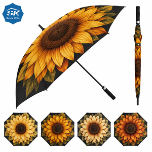 Parapluie de <span class=keywords><strong>golf</strong></span> à <span class=keywords><strong>prix</strong></span> d'usine, motif tournesol, poignée en EVA, tissu pongé 190T, armature en fibre de verre, idéal pour le <span class=keywords><strong>golf</strong></span> et les voyages, protection soleil et pluie - Product Image 6