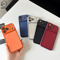 Étui de téléphone portable OEM de luxe à motif ondulé magnétique TPU+PC pour 14 Plus 15 16 17 18 Pro/Pro Max, antichoc