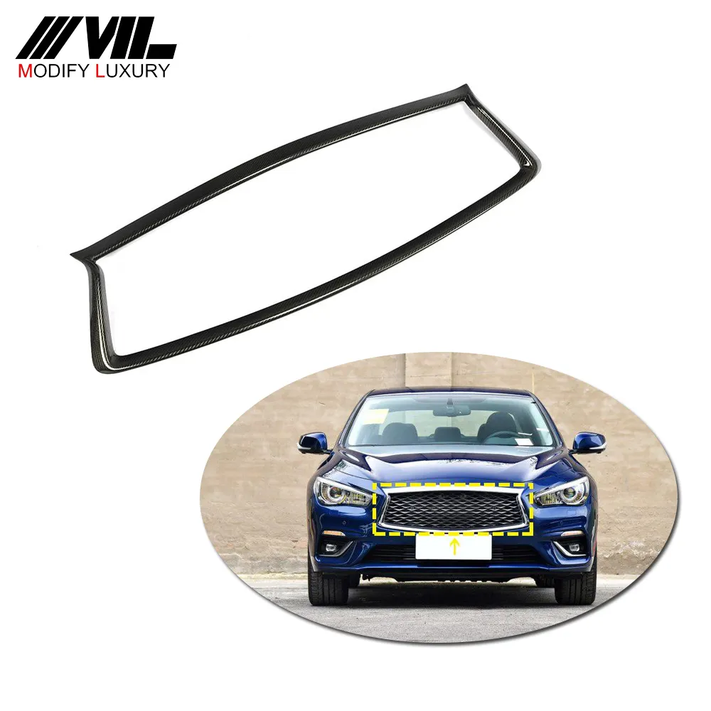 Für Infiniti Q50 Carbon Vorder Grill Abdeckung 2018-2019 Limousine 4-Tür