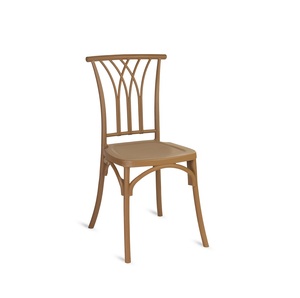 เก้าอี้รับประทานอาหารพลาสติกกลางแจ้งดีไซน์หรูหราทนทานน้ำหนักเบาเหมาะสำหรับโต๊ะในห้องอาหารของโรงแรมที่ด้านหลังสูง - Product Image 1