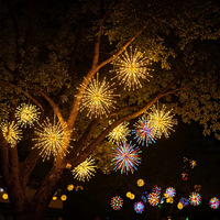 Nouvelle conception de guirlande lumineuse LED DIY, lustre suspendu, feux d'artifice, pissenlits lumineux pour le printemps, Noël, le Nouvel An et les fêtes