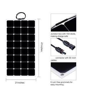 Panneaux solaires monocristallins Solar Idea Plant, meilleur prix, 18V 24V 36V 48V 100W, flexibles - Product Image 4