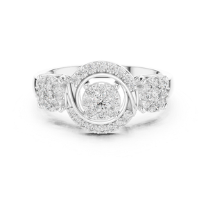 Bague en argent avec diamant, bijoux fins et élégants, brillants, pour femmes, parfaits pour un mariage, des fiançailles, un anniversaire, un cadeau ou une tenue de soirée - Product Image 4