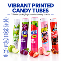 Tubes d'emballage alimentaire personnalisés en aluminium et plastique avec bouchon à vis, imprimés UV, pour chewing-gum, bonbons liquides et confitures