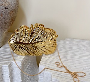 <span class=keywords><strong>Pochette</strong></span> de soirée en acrylique de haute qualité, design luxueux, forme de feuilles irrégulières dorées brillantes, sac à main et <span class=keywords><strong>pochette</strong></span> pour mariage et fête - Product Image 3