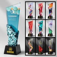 Trophée en cristal créatif avec texte personnalisé pour les récompenses des employés de l'année