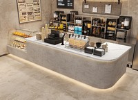 Comptoir de café-bar en bois Comptoir de café Restaurant Moderne Bubble Tea Shop Setting Product Shop Design