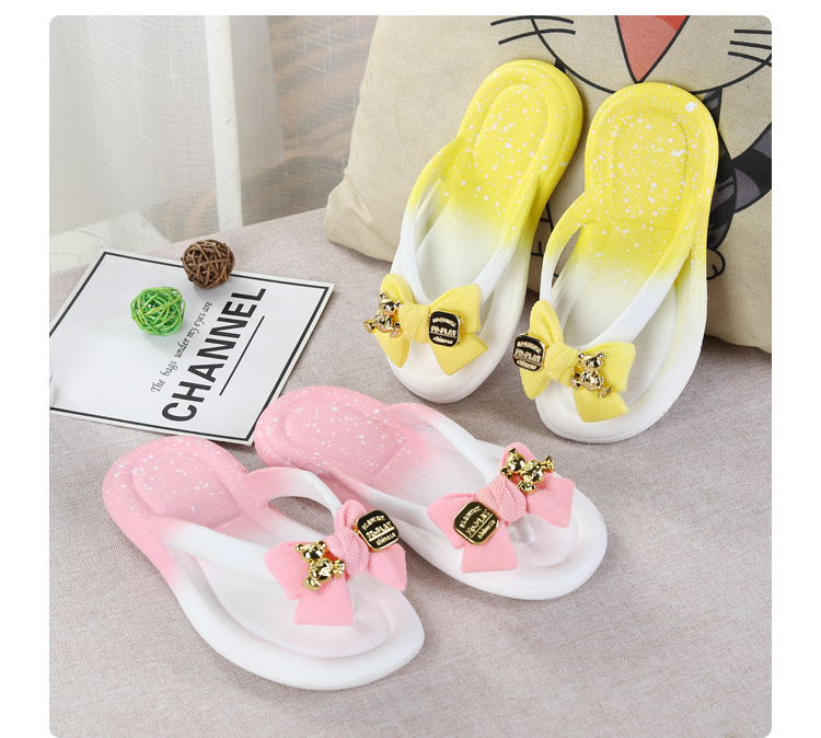 Wholesale Shoes Flip-flops Slippers Non-slip Bow Beach Parent-child Cute Student Flip Flops