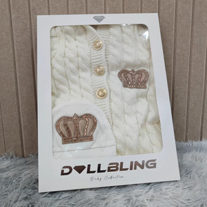 Set Tutina in Maglia per Neonati Stile Europeo-Americano Autunnale in Puro Cotone Unisex Vendita all'Ingrosso/OEM - Product Image 4