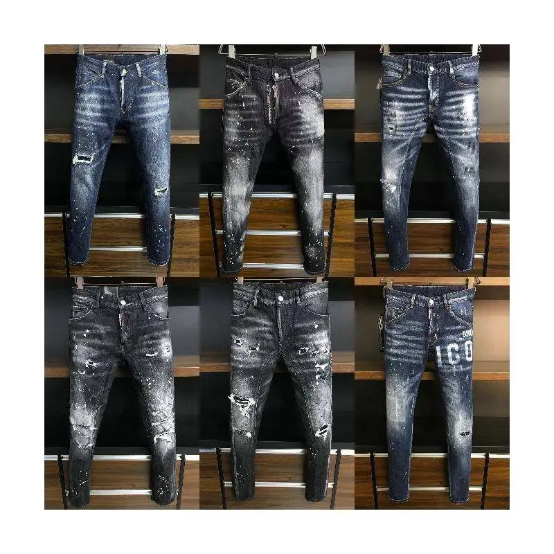 Púrpura moda Streetwear pintura impresa púrpura Jeans hombres diseñador ropa Hip Hop pantalones diseño marca estilo hombres Jeans