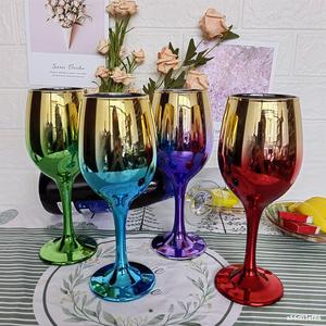 Wholesale Ama Zon Hot Sell Colorful Gold Plated Color Electroplated Personalized <strong>Wine</strong> Glass <strong>Goblet</strong> for Wedding Event Decor - Product Image 3